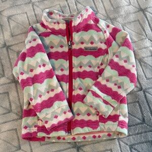 Columbia Kids' Pink and Mint Patterned Fleece Jacket